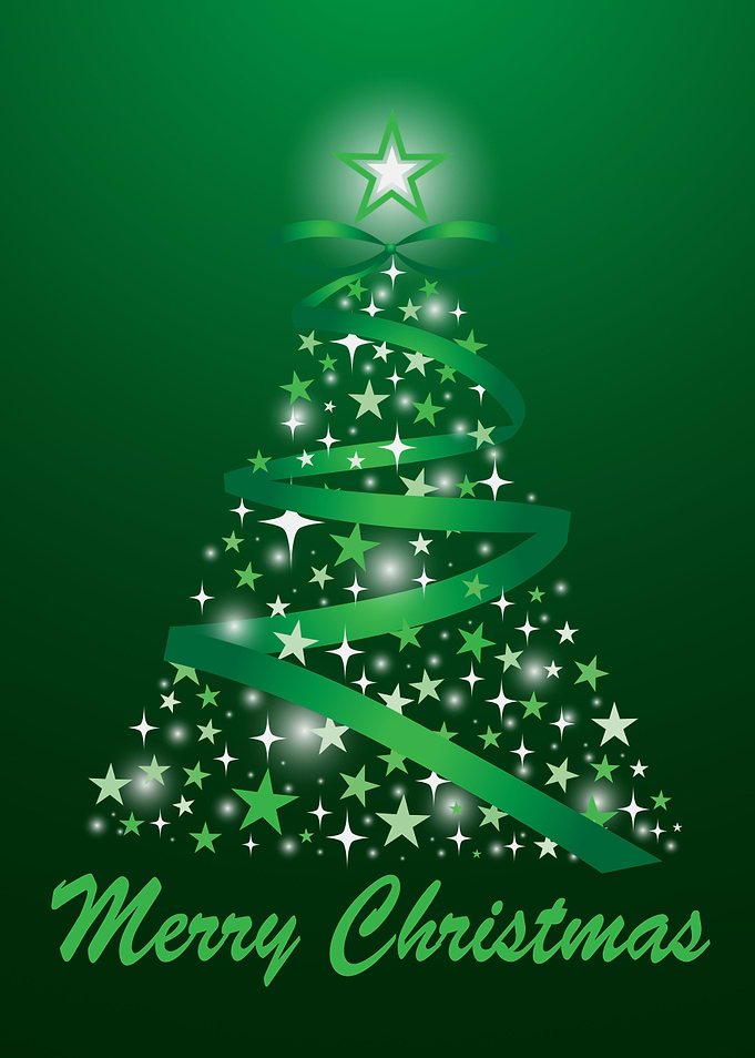 Green Christmas Tree with Stars