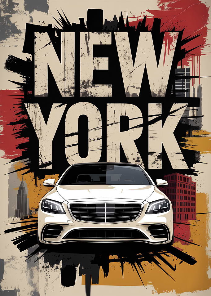 New York City Car Poster