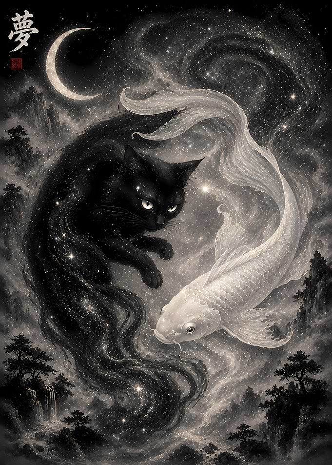 Cosmic Cat and Koi