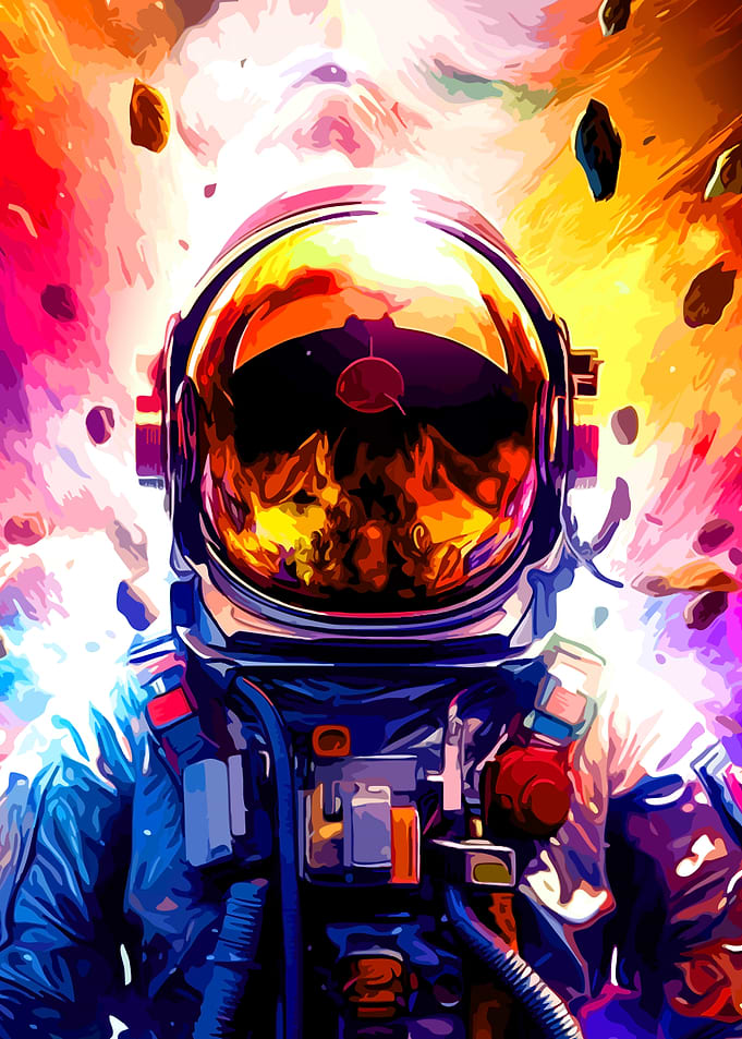 Astronaut in Cosmic Explosion