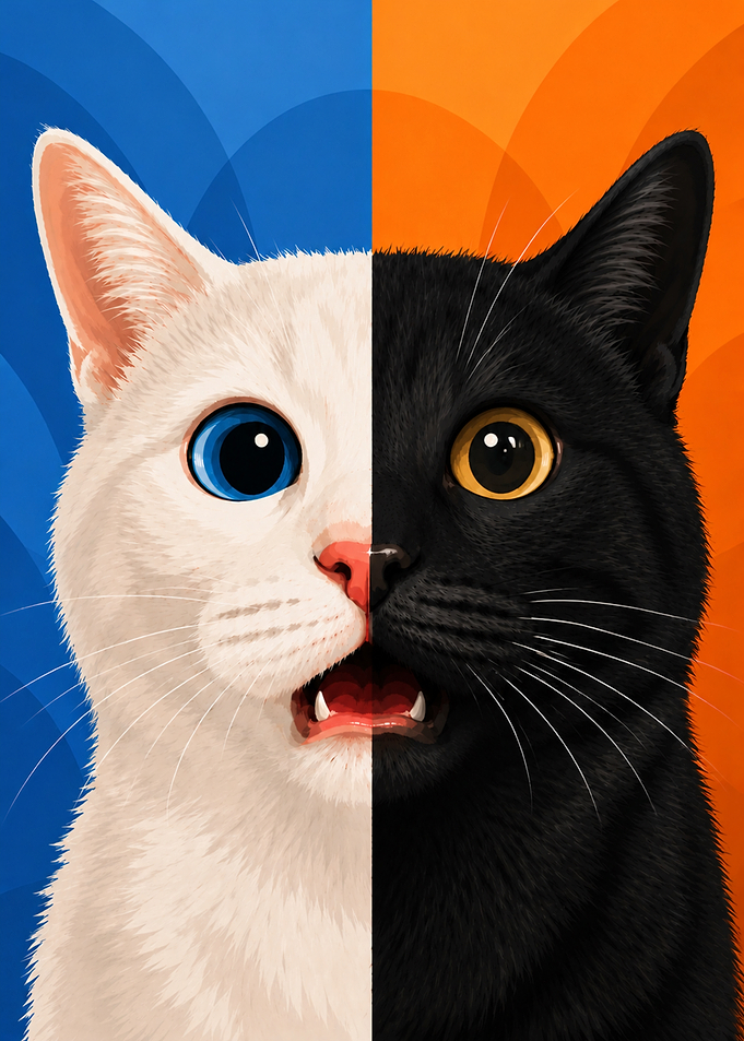 Split Cat Portrait