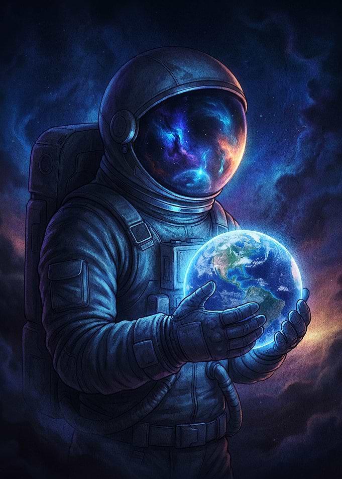 Astronaut Holding Earth
