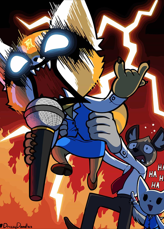 Aggretsuko Rocking Out with Friends