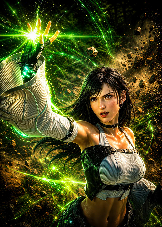 Tifa Lockhart casting magic