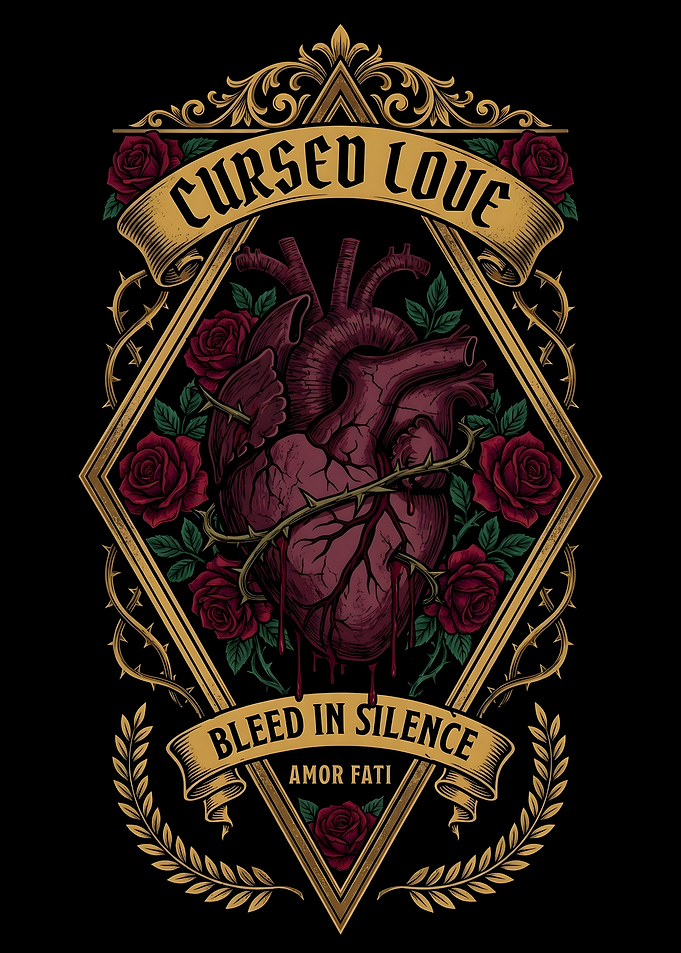 Cursed Love Heart with Roses