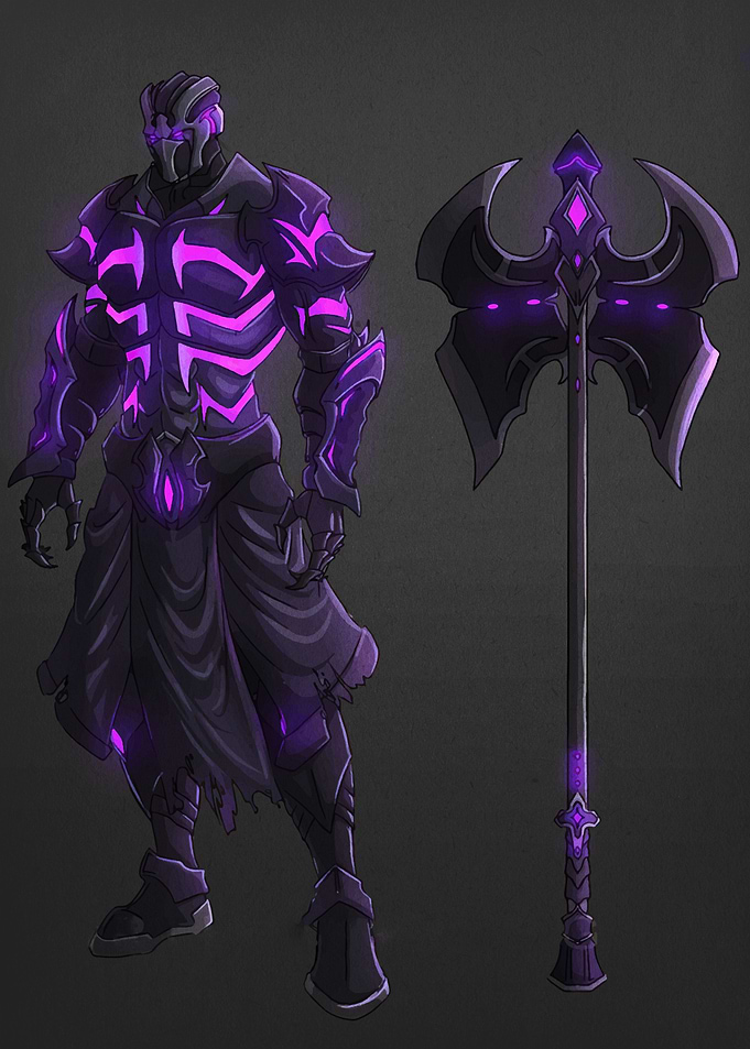 Dark Warrior with Glowing Axe