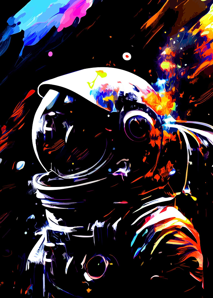 Astronaut in Cosmic Explosion