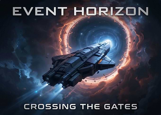 Spaceship entering a wormhole