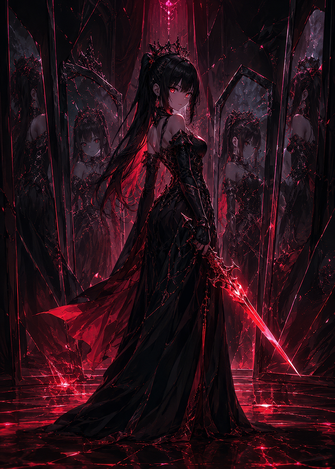Dark Queen with Glowing Sword