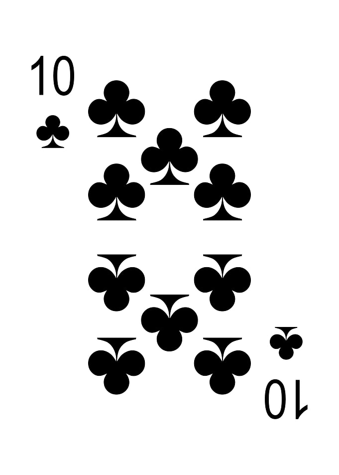10 of Clubs Playing Card
