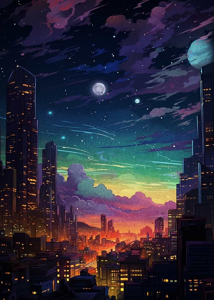 Futuristic Cityscape at Dusk