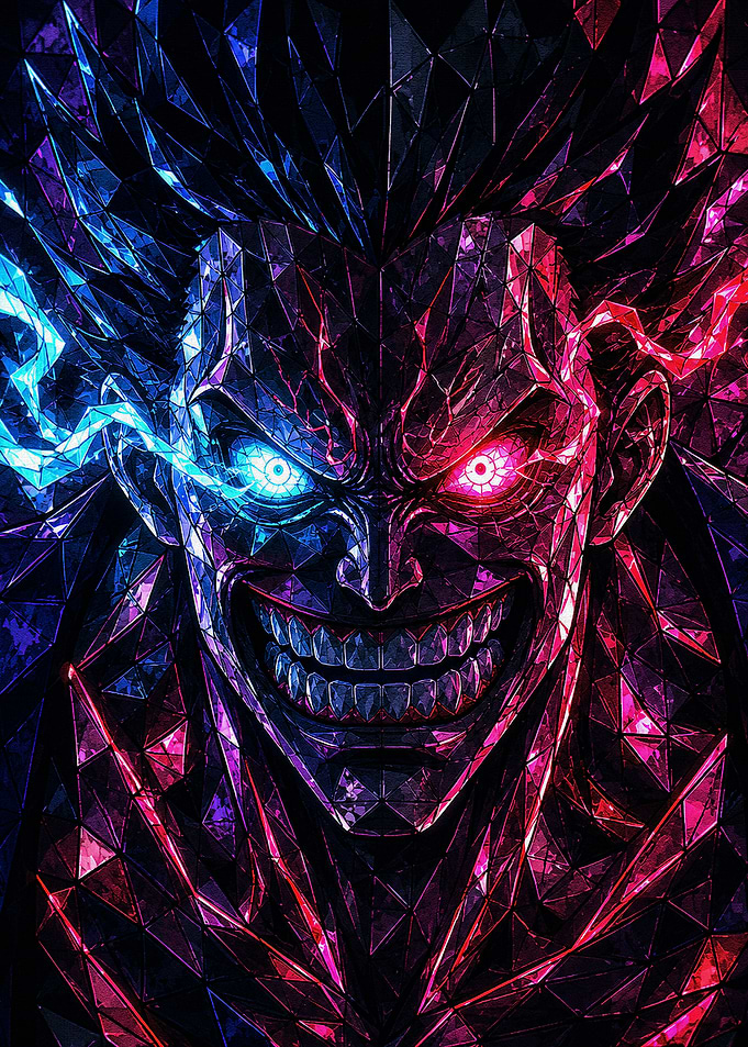 Dual-Toned Demonic Face