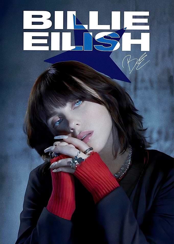 Billie Eilish Portrait with Star