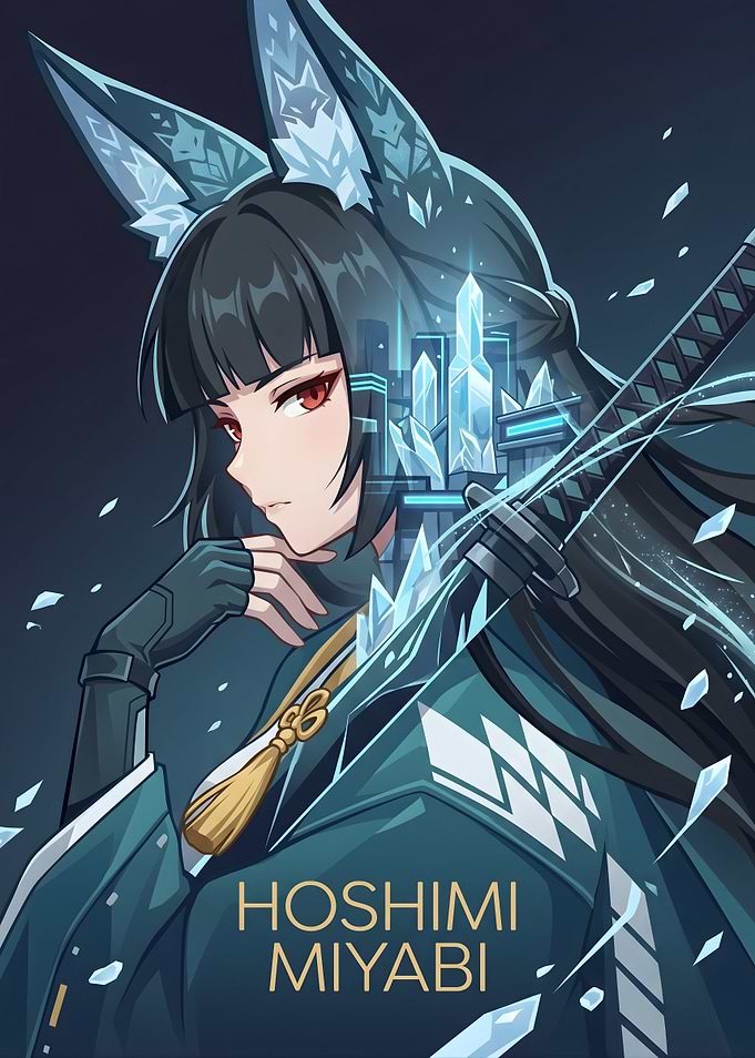 Zenless Zone Zero Hoshimi Miyabi Anime Character Art