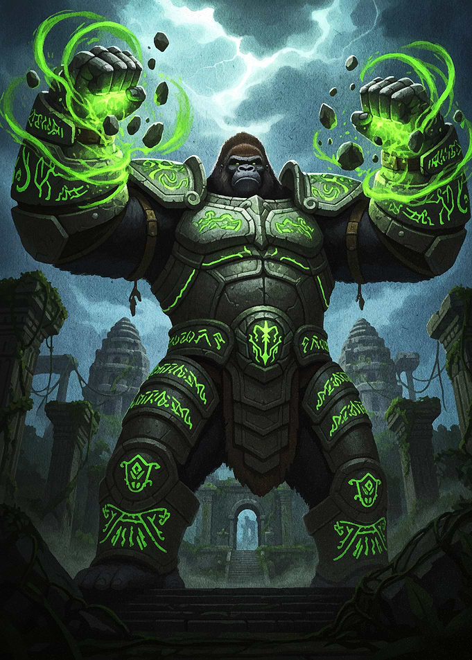 Gorilla Warrior with Green Energy