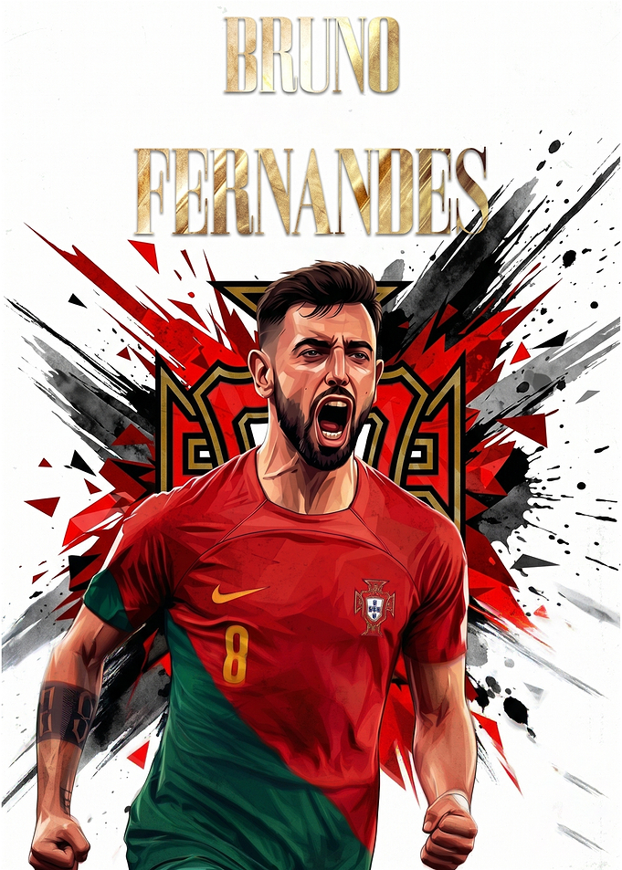Bruno Fernandes Portugal Soccer Art