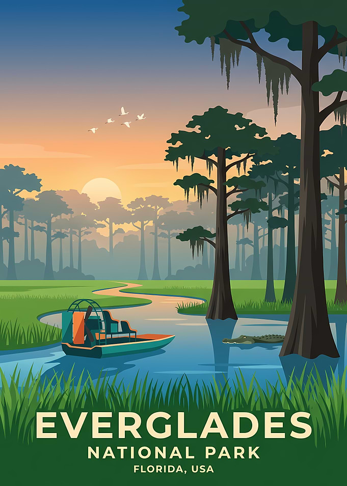 Everglades National Park Vintage Poster