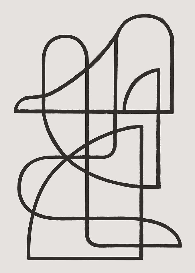 Abstract Black Line Art
