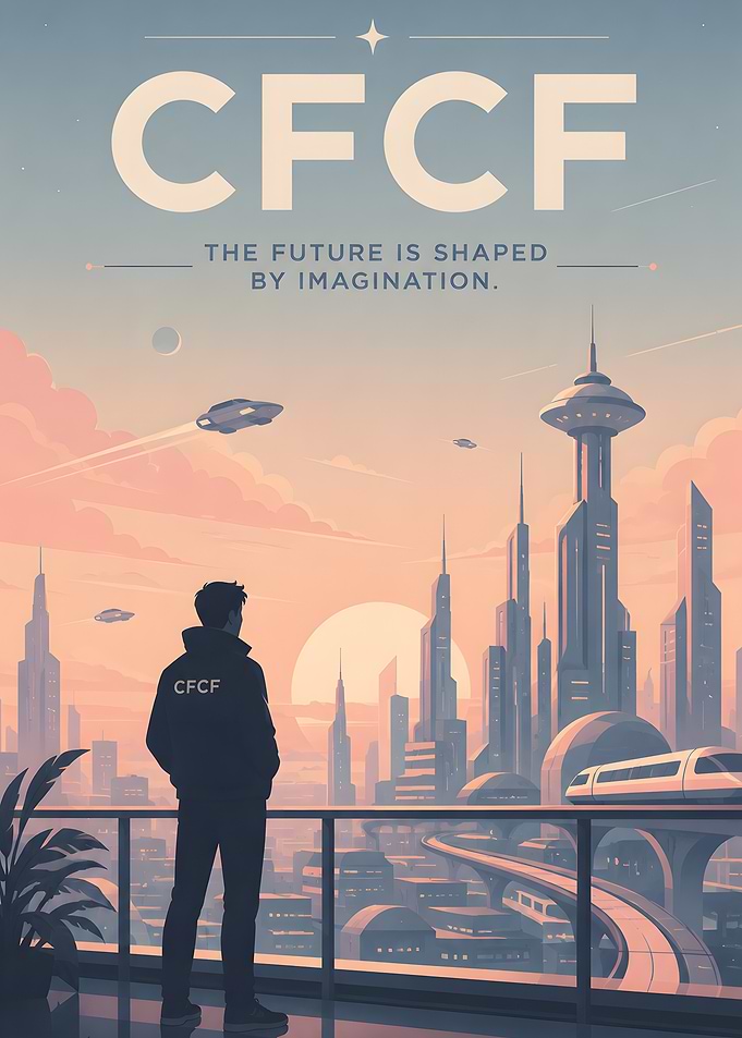 Futuristic Cityscape with Man
