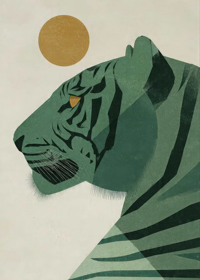 Green Tiger with Golden Sun