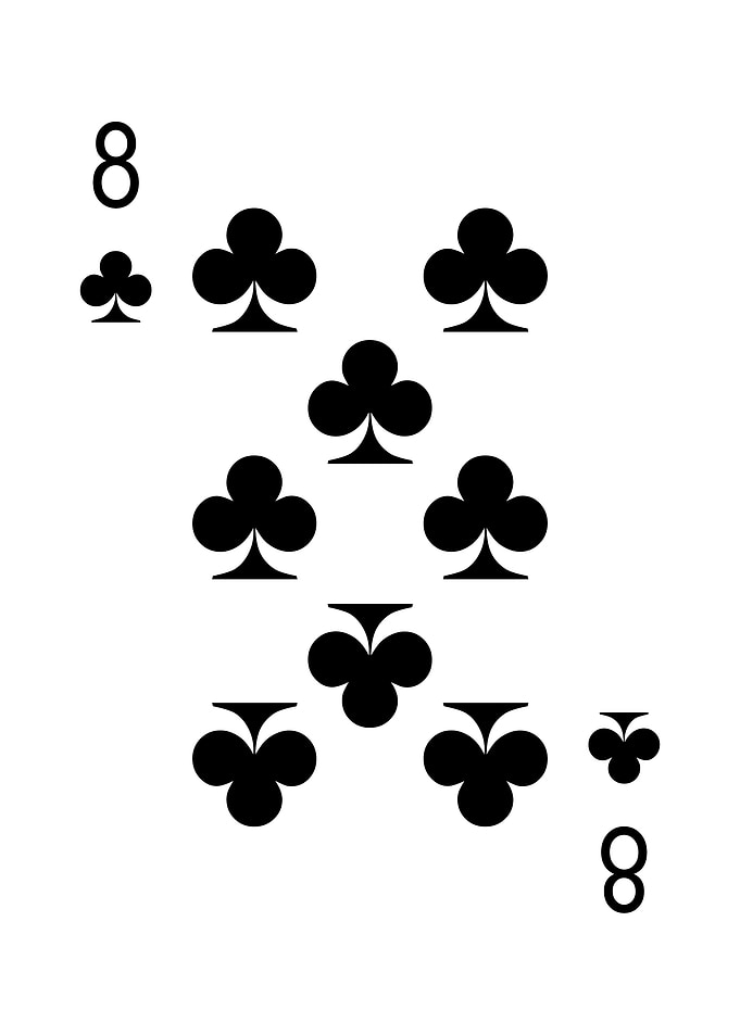 8 of Clubs Playing Card