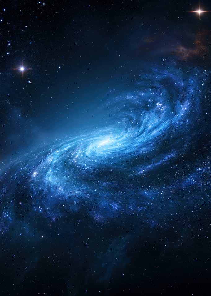 Vibrant Blue Spiral Galaxy
