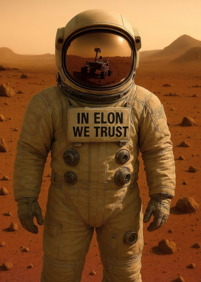 Mars Colonization Astronaut Trust – Funny Sci-Fi Space Typography Wall Art