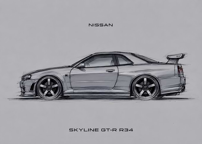 Nissan Skyline GT-R R34 Sketch