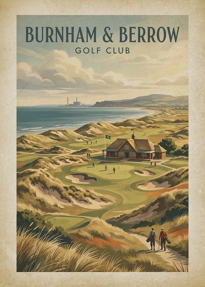 Burnham & Berrow Golf Course Vintage Poster