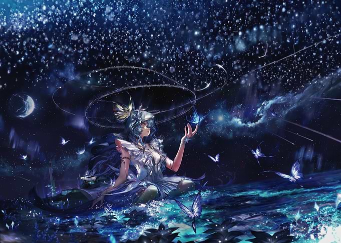 Celestial Woman with Butterflies