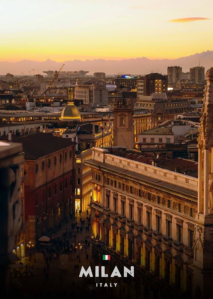 Milan Cityscape at Sunset