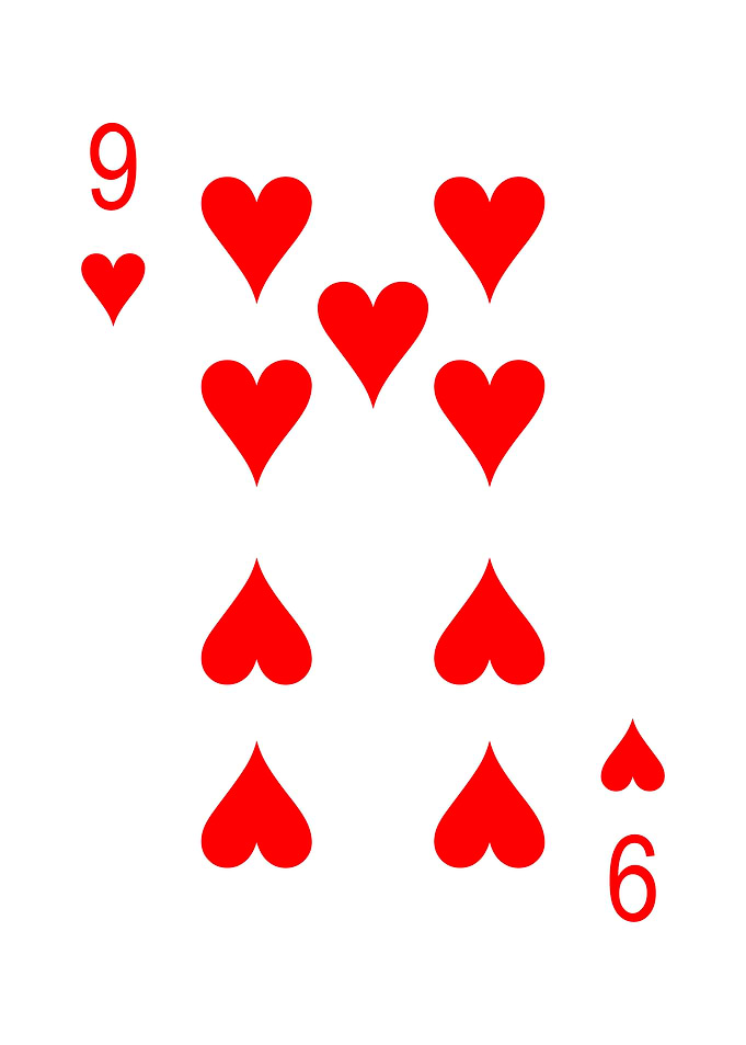9 of Hearts Playing Card