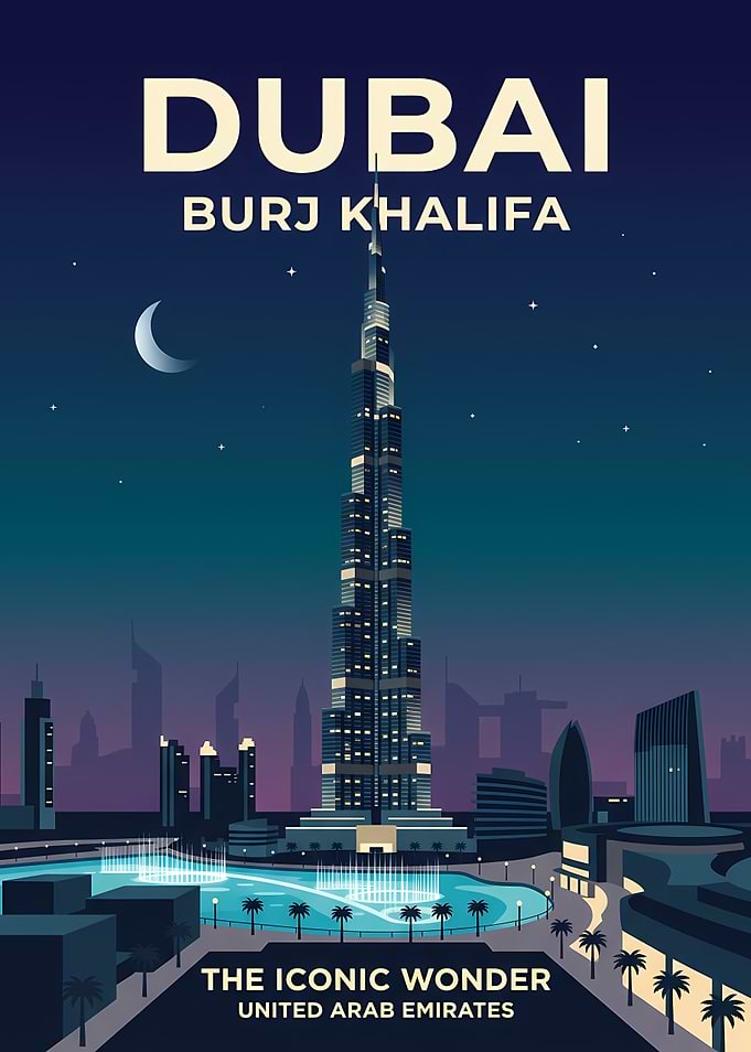 Dubai Burj Khalifa at Night