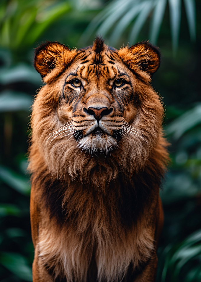 Majestic Lion with Tiger Markings