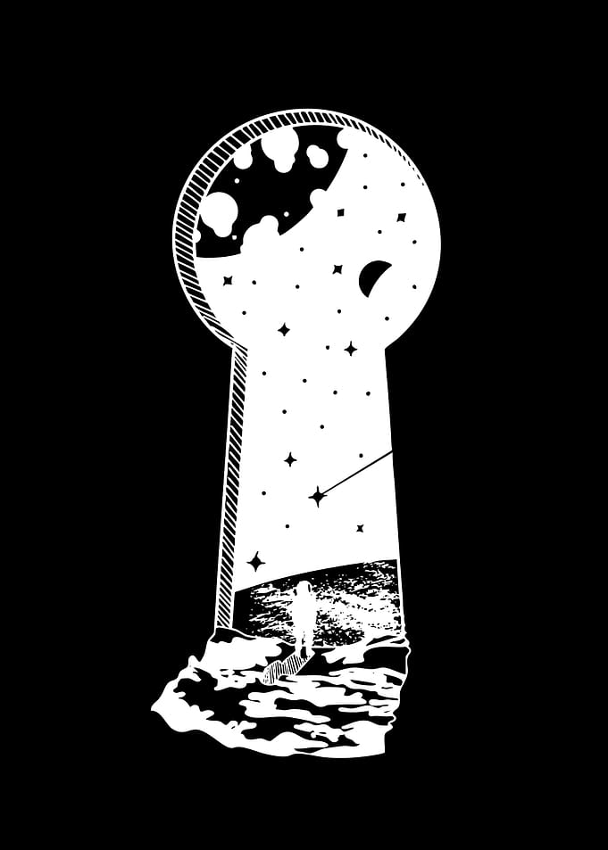 Keyhole View of Space Landscape