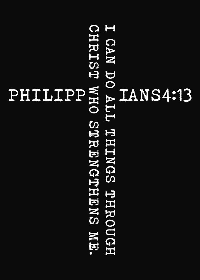Philippians 4:13 Christian Cross with Bible Verse