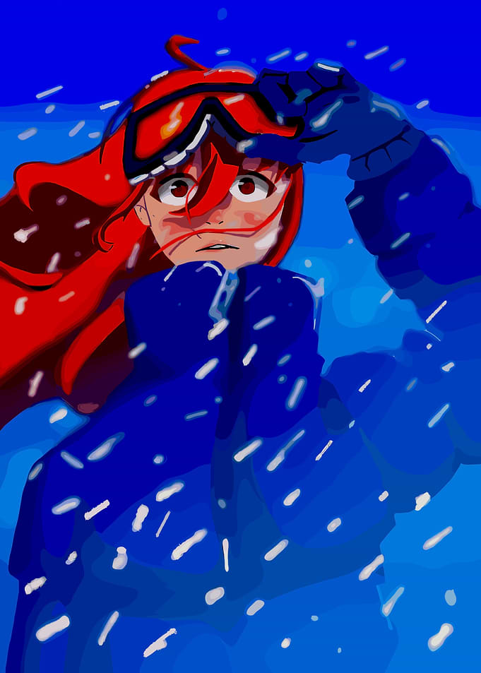Girl in Snowstorm