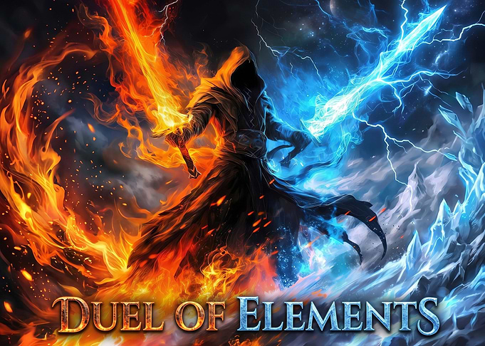 Duel of Elements Fantasy Art