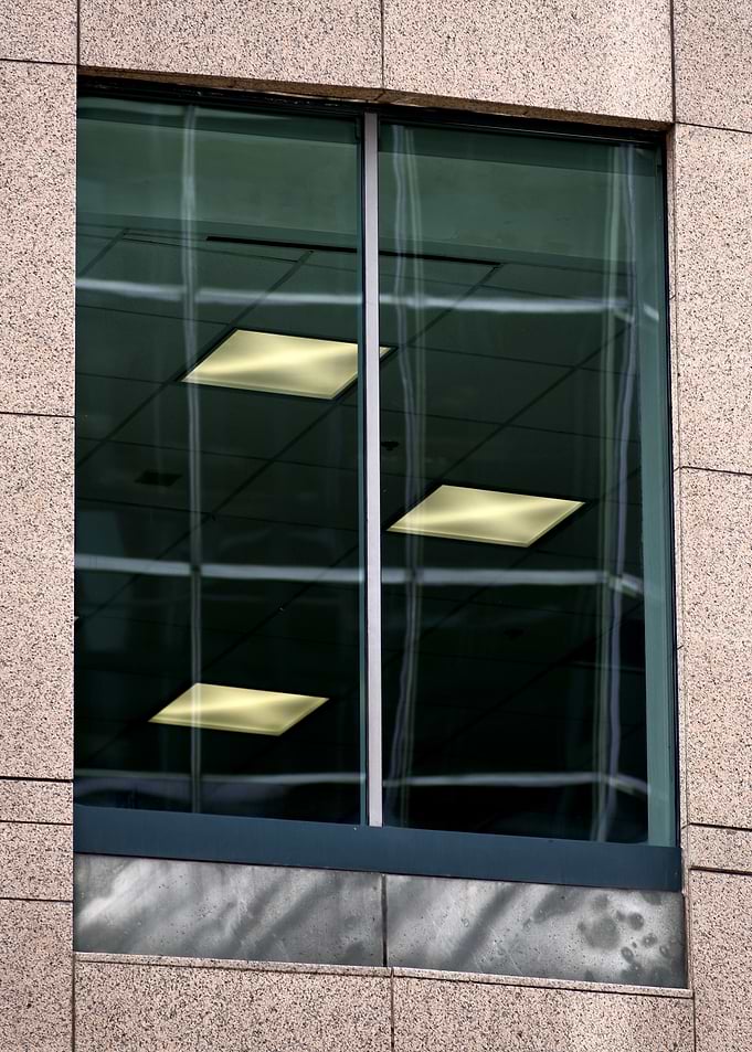 Modern Office Window Reflection