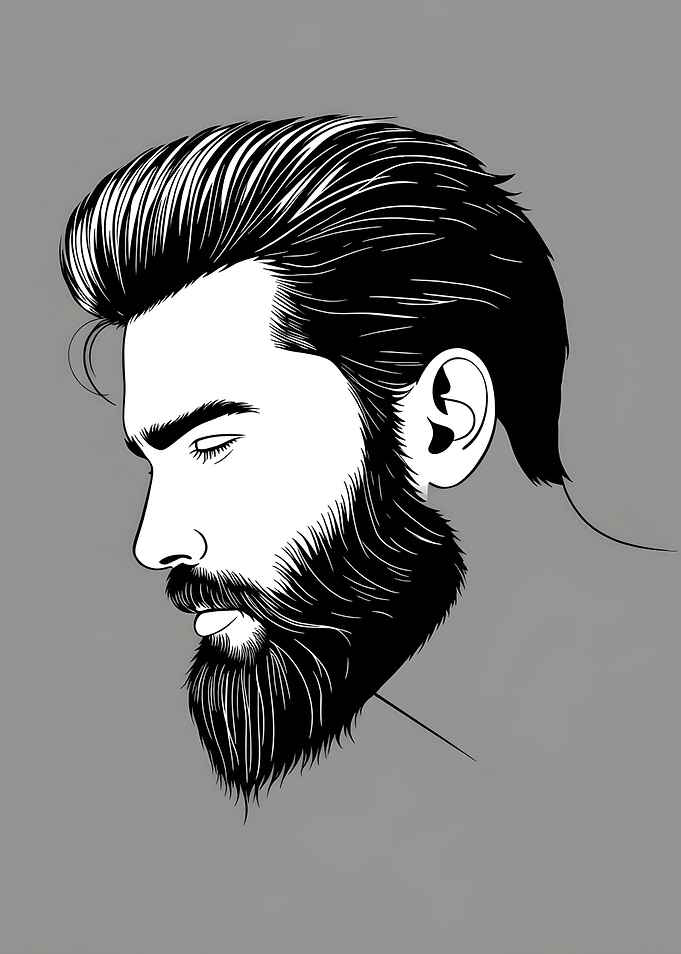Man with Beard and Pompadour