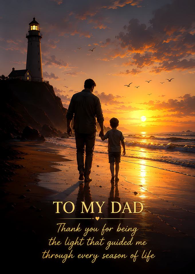 To My Dad Father and Son at Sunset