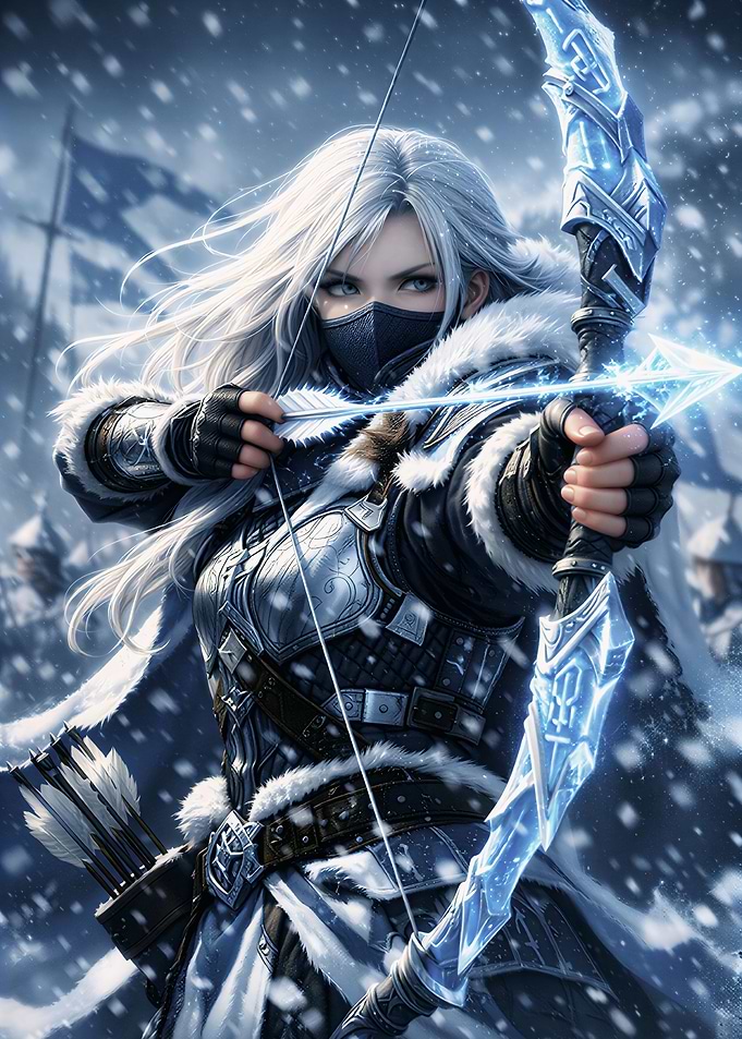 Winter Archer in Snow