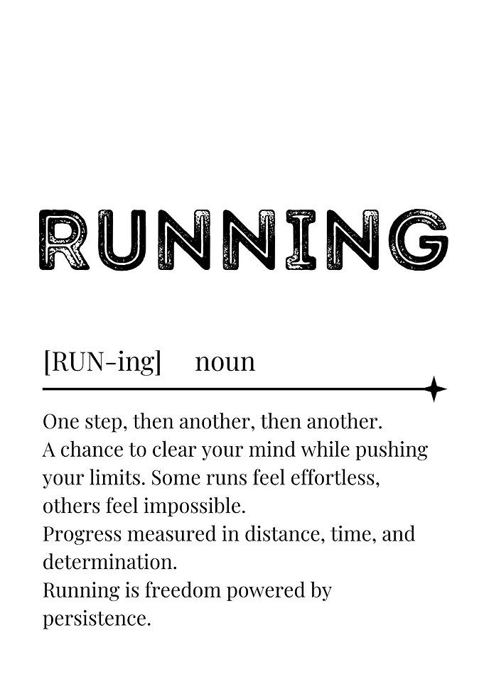 Running Definition Poster