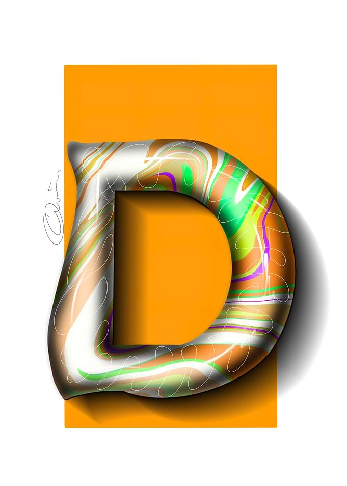 Abstract D Letter Art