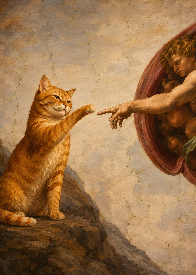 The Creation of Adam Cat