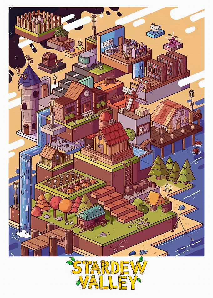 Stardew Valley Isometric Village