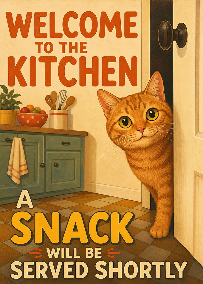 Cat Welcoming to the Kitchen