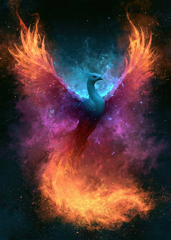 Cosmic Phoenix in Flames