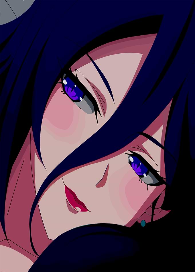 Anime Girl with Purple Eyes