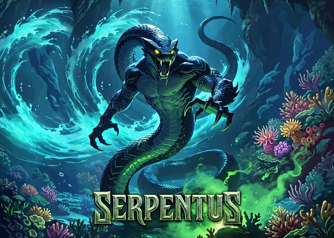 Serpentus Monster in Underwater Cave